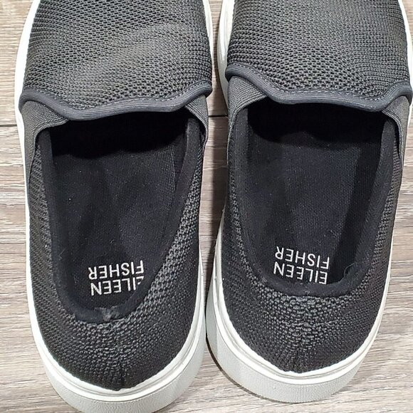 Eileen Fisher Pep Graphite Gray Mesh Slip On Platform Sneakers Shoes Womens Sz 5 - Picture 7 of 13